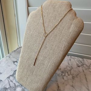Circle and Bar Necklace in Gold